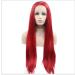 BGHJUE Wig Accessories Dark Roots Wig Synthetic Long Wavy Hair Wigs With Bangs Simulation Scalpbig Red Long Straight