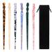 6 Pieces Acetate Hair Sticks Vintage Tortoiseshell Hair Chopsticks Vintage Leopard Print Hairpin Chopsticks for Buns Hair Clips Hair Sticks for Long Hair Accessories with Flannel Bag for Women Girls(Vibrant Pattern)