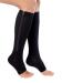 Compression Socks Stretchy Zipper Leg Support Open Toe Knee Stockings Unisex (L/XL Black)(3Pairs) Large-X-Large Black