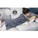 Pasonio Full Weighted Heating Pad - Back, Neck, Shoulder Pain Relief - Auto Shut Off - 12x24 Extra Large - Grey Blue - Buy Online on GoSupps.com