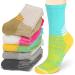 ACTINPUT Women's Hiking Walking Socks 5 Pack Outdoor Recreation Socks Wicking Cushion Crew Socks Style 04 5-10