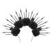 TQUXNGA Spiked Headbands Women Bride Flower Crown For Halloween Party Supply Floral Garlands Crown Hair Skull Floral Headbands Black