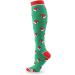 Ixkbiced Christmas Compression Stockings - Cartoon Santa Claus & Elk Print Nursing Knee High Socks - Buy Online on GoSupps.com