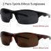 Wrap Around Bifocal Sunglasses for Men & Women - 2 Pairs Outdoor Sports Sun Reading Glasses | 2.5x Black & Tortoise - Buy Online on GoSupps.com