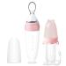 Termichy Baby Weaning Spoons Set Baby Bottle with Spoon Silicone Pacifier Fruit Feeder for Teething Baby Baby Food Dispensing Spoon for Infant Feeding 90ML+30ML (Pink) Pink&Pink