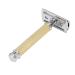 Classic Metal Grip Double-Edged Safety Razor for Men - Black Gold & Silver | Perfect Gift for Smooth Shaving - Buy Online on GoSupps.com
