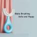 Kids U-Shaped Toothbrush - Food Grade Silicone Brush Head - 360 Oral Cleaning - (6-12 Ages, Pink) - Buy Online on GoSupps.com