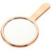 FOMIYES Hand Mirror Glass Handheld Mirror with Handle for Makeup Portable Travel Mirror Gift for Men and Women Rose Gold Round 16x9cm