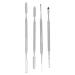 Gatuida 4 pi ces Set de B tons de M lange Acier Inoxydable Double-face pour Manucure et Maquillage Accessoires de Manucure Professionnels Faciles Nettoyer et Transporter