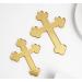 Pack of 10 Acrylic Christening Cross Cake Toppers Mirror Cross Cake Decoration Gold Holy Communion Cross (4 Inches Gold Mirror) 4 inches Gold Mirror.