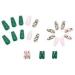 Justotry 24 Pcs Long Emerald Green Swirl Press On Nails | Coffin Patterns Nude Ballerina Stick on Nails | Acrylic False Nails with Glue for Women - Buy Online on GoSupps.com