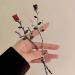 FRCOLOR Metal Chopsticks Flower Hair Accessories Rose Flower Hair Sticks Flower Hair Pin Retro Hair Chopstick Bun Hair Holder Valentines Day Black+Red Metal Chopsticks Flower Hair Accessories - Buy Online on GoSupps.com