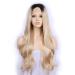 Buy SHIYID Blonde Wig with Dark Roots - Two Tones Long Wavy Front Lace Synthetic Wig for Women | High Temperature Fiber - Buy Online on GoSupps.com