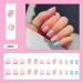 24Pcs Rainbow Swirl Short Square Press on Nails with Nail Glue - Glossy False Acrylic Nails for Women and Girls - Buy Online on GoSupps.com