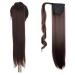 Ponytail 60 cm Long Straight Wrap Extension Synthetic Hair Extensions Curly Clip in Ponytail Hairpiece for Women (Red Dark Brown 2/33#)