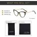 Women's Blue Light Blocking Cat Eye Glasses - LJCZKA Anti Eye Strain Computer Eyeglasses, Clear Frame with Green Leopard Design - Buy Online on GoSupps.com