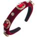 Crystal Rhinestone Headbands Embellished Headband Velvet Padded Wide Hairbands Party Wedding Headpiece Hair Accessories for Women (CCryRed) - Buy Online on GoSupps.com