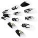 Coffin False Nails Flame Cross Fake Nails Press on Nails Ballerina Acrylic Full Cover Stick on Nails 24pcs for Women and Girls (Color : Black Size : 24 Count (Pack of 1)) 1 count (Pack of 1) Black - Buy Online on GoSupps.com