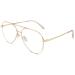 GQUEEN Pilot Style Fake Glasses Without Prescription Women Men Retro Metal Frame UV400 1 Gold