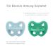 Hevea Pacifier 2-Pack - Natural Rubber | Maya Blue & Pop of Green | Eco-Friendly Design for Babies 3+ Months - Buy Online on GoSupps.com