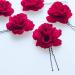 6 Pieces Red Rose Floral Clips U Shape Hair Pins Elegant Bridal Hair Pins for Party Wedding Handmade Bridal Accessory - Buy Online on GoSupps.com