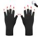 UV gloves nails 1 pair of gel manicure gloves women professional fingerless gloves for finger sun protection nail art skin care protective gloves (black)