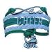 Cheer Bracelet- Cheerleading Charm Infinity Bracelet- Cheer Jewelry for Cheerleader, Cheer Team or Team Green/White