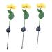 3pcs Floral Decor Outdoor Decorative Lights LED Decor Outdoor Solar Garden Decor Solar Landscape Light Sunflower Lawn Lamp Solar LED Flower Light Solar LED Flowers Landscape Lamp (Assorted Color)