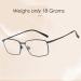 Buy Titanium Reading Glasses for Men - Blue Light Blocking Rectangular Eyeglasses 2.0x Gold | Lightweight & Stylish - Buy Online on GoSupps.com