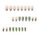 Green Press on Nails - Medium Almond Shape | Butterfly & Flower Design | Pink Glossy Ombre Fake Nails for Women | Trendy Press Ons - Buy Online on GoSupps.com