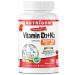 Nutridom Vitamin D3 1 000 IU + K2 MK-7 120 mcg with MCT Oil Cholecalciferol D3 + Natto-Derived Menaquinone-7 Non-GMO Free of Gluten Soy & Dairy (300 count)