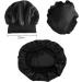 Satin Hair Bonnet for Women - Wide Elastic Band, Silk Shower Cap for Night Sleep and Curly Hair Protection - Black - Buy Online on GoSupps.com
