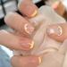 Summer Lemon Press on Nails Short Square Shape Coffin Nude Lemon Artificial Fake Nails Full Cover Cool Cute Graceful Fake Nails with Glue Designs for DIY Nail Art Salon for Women -24pcs
