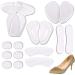 Samheng 16 pieces clear gel heel cushion inserts for loose shoes self-adhesive silicone anti-slip sheet support cushion insole heel handles liner heel protection for against pain blowing