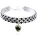 Rayminsino pet Strass elastic adjustable collar geman pendant crystal necklace peach heart collar for kitten and dog jewelry l black