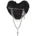 hgnxa Plush Heart Shape Side Hair Clip with Dangle Duckbill Hairpin for Woman Carnivals Taking Photo -slip Hairpin Black - Buy Online on GoSupps.com