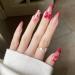 Long style Red Love V-shaped French Nail Bowknot Fake Nail Press On Nails with Nail Tips Cute Artificial Nails for Women and Gils - Buy Online on GoSupps.com