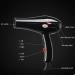 Hair Dryer Professional Ionic Hairdryer 1900W Salon Fast Blow Dryers 3 Heat 2 Speed Settings Low Noise AC Motor with Hair Nozzle Black for Hairstylist Dresser Home 2.0m Long Cable Fast Drying Small - Buy Online on GoSupps.com