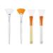 Fan Brushes Silicone Brushes for Facials, 4 Pcs Face Mask Applicator Brushes Makeup Skin Care Tools for Glycolic Peel Mud Mask Cosmetic Yellow