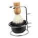 Minkissy 1 set of shaving foam shell metal clips body care hairdresser shaving brush shaving brushes shaving brushes shaving cup with stand roof beards brush steel accessories desk travel 12x8.5cm black