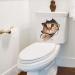 U-M 1 Sheet Funny Cat Dog 3D Wall Sticker Hole View Living Room Wall Decal Toilet Seat Cover Lid Sticker Mural Art Poster Background Bathroom Bedroom Cat as shown - Buy Online on GoSupps.com
