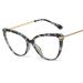 KDOQ Tr90 Cat Eye Blue Light Blocking Glasses for Women Anti Eyestrain Computer Gamer Eyewear Leopard