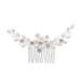 Didiseaon Rhinestone Bridal Comb Bridal Hair Combs Bridal Hair Clip Bridal Headpiece Hair Teasing Comb Floral Hair Accessories Honey Brows Tiara Bride Abs Pearl Decorate