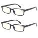 Computer Glasses 2 Pair UV Protection, Anti Blue Rays, Anti Glare and Scratch Resistant Computer Reading Glasses Black 1.25 x