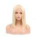 Mila 10 "/25cm short bob real hair wig blond 613# smooth brazilian virgin hair 100% human hair full lace wig 130% density 10"-full lace wig 613#