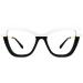 Zeelool Cat Eye Glasses Frame for Women Vintage Eyeglasses Frame Eyewear with Non-prescription Clear Lens Steey ZWA365460 Zwa365460-01 Black-white Blue Light Blocking Lens