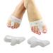 Ruilogod 1 Pair Soft Silicone Foot Care Hallux Valgus Bicyclic Toes Correction Braces