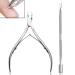 Set of 2 Cuticle Trimmer with Cuticle Pusher Cuticle Remover Cuticle Nipper Professional Stainless Steel Cuticle Cutter Clipper Durable Pedicure Manicure Tools for Fingernails and Toenails (Silver)