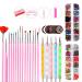 RIYAN Acrylic Nail Art Brush Set Uv Gel Nail Polish Painting Brushes Dotting Pen Kit Manicure Clean Brush Tool
