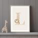 Meinbaby123 Letter Poster A4 for Kids | Baby Room Decor | Unique Gift Ideas for Birth | Initial L (Sweet Lion) - Buy Online on GoSupps.com